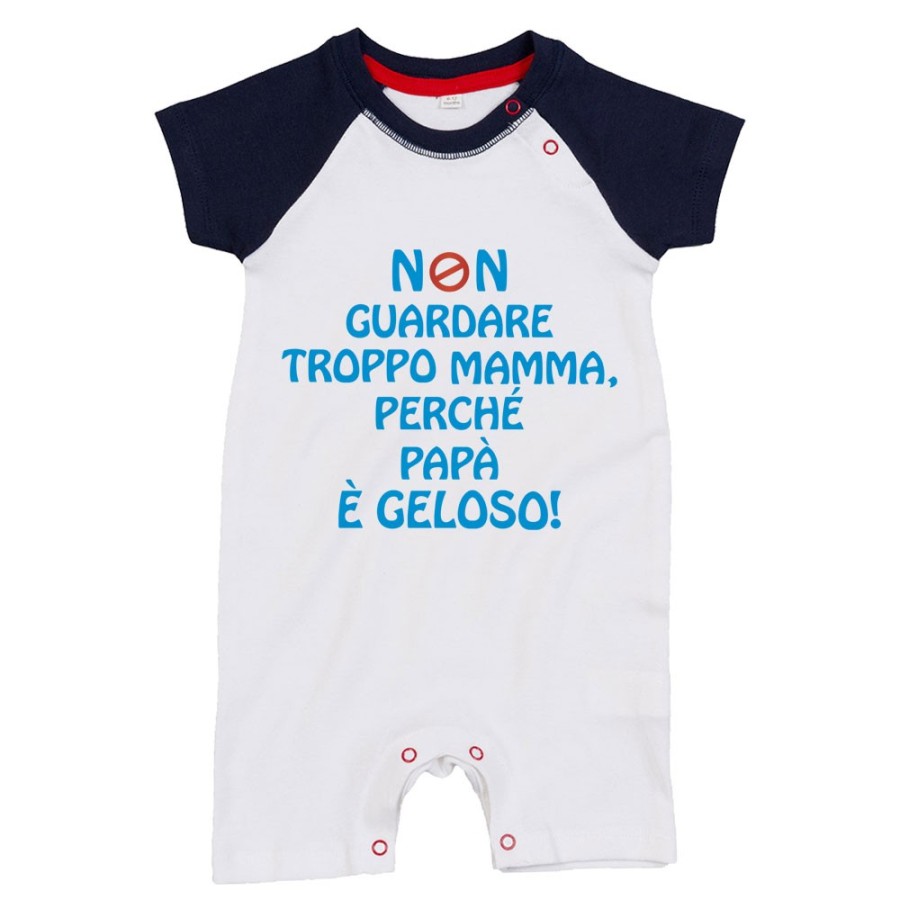 Pagliaccetto neonato non guardare troppo mamma perché papà è geloso Per la mamma