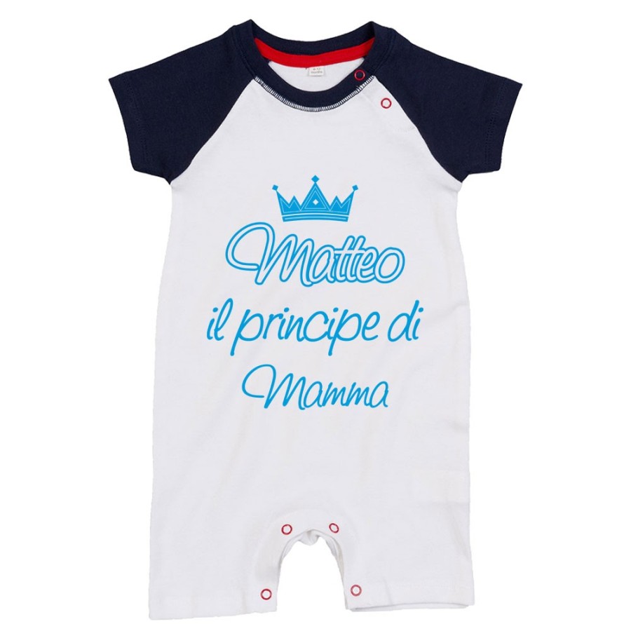 Pagliaccetto neonato personalizzato con nome il principe di mamma la principessa di mamma e corona Per la mamma