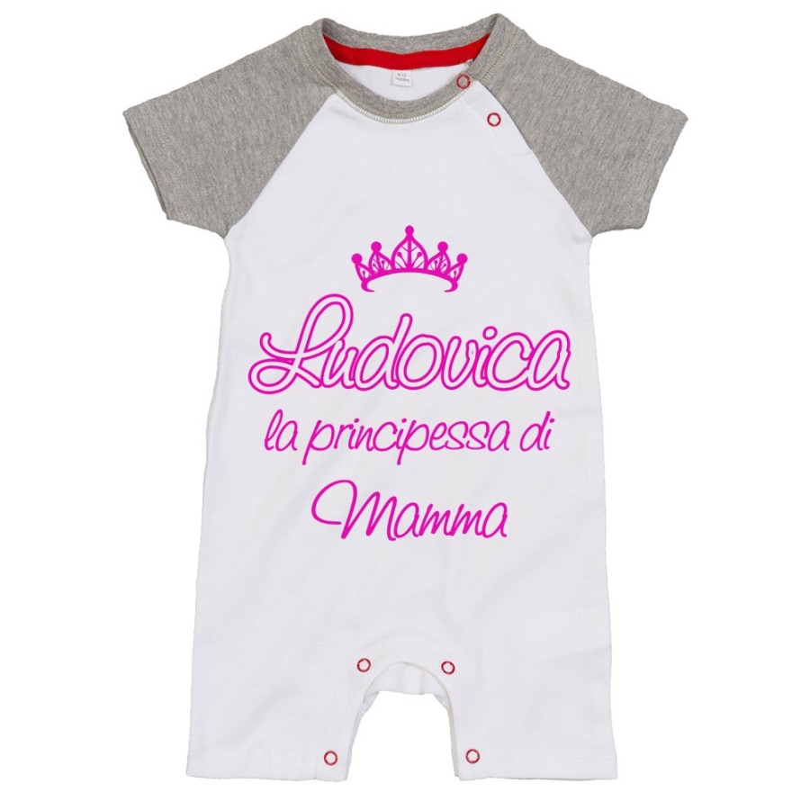 Pagliaccetto neonato personalizzato con nome il principe di mamma la principessa di mamma e corona Per la mamma