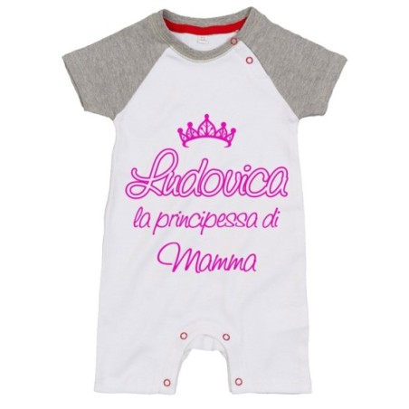 Pagliaccetto neonato personalizzato con nome il principe di mamma la principessa di mamma e corona Per la mamma