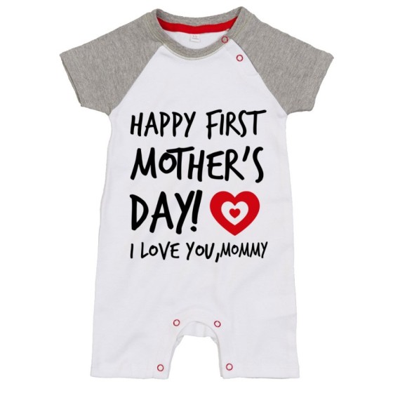 Pagliaccetto neonato happy first mother's day i love you mommy Per la mamma