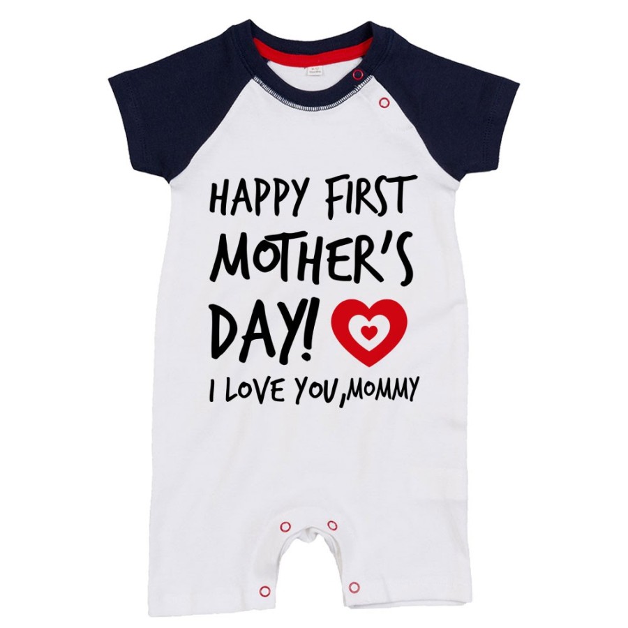 Pagliaccetto neonato happy first mother's day i love you mommy Per la mamma
