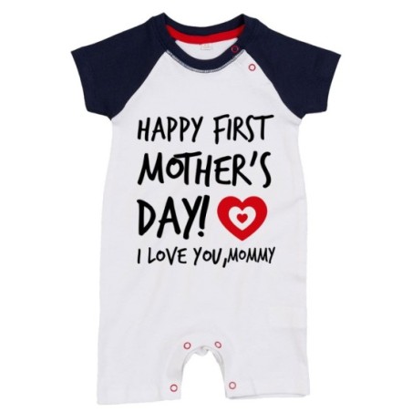 Pagliaccetto neonato happy first mother's day i love you mommy Per la mamma