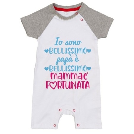 Pagliaccetto neonato io sono bellissimo papà è bellissimo...
