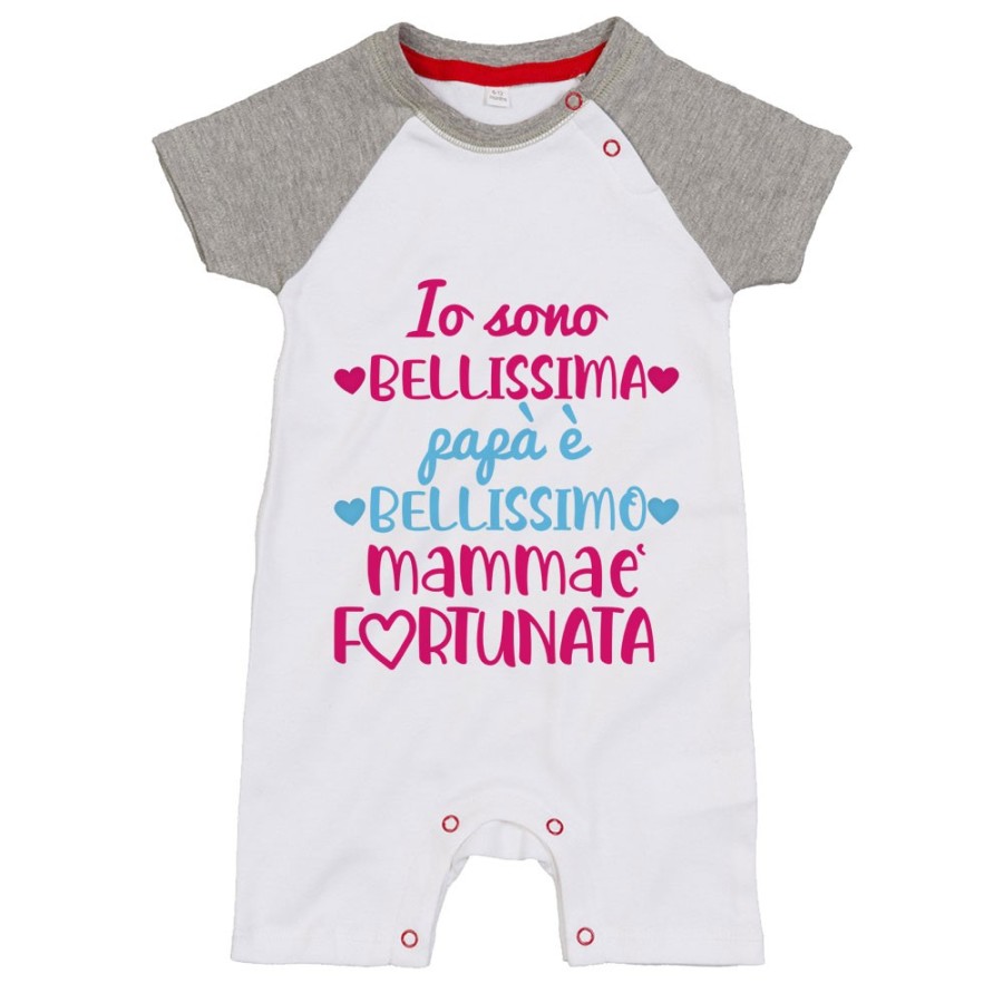Pagliaccetto neonato io sono bellissimo papà è bellissimo mamma è fortunata Per la mamma