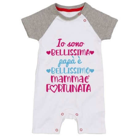 Pagliaccetto neonato io sono bellissimo papà è bellissimo mamma è fortunata Per la mamma