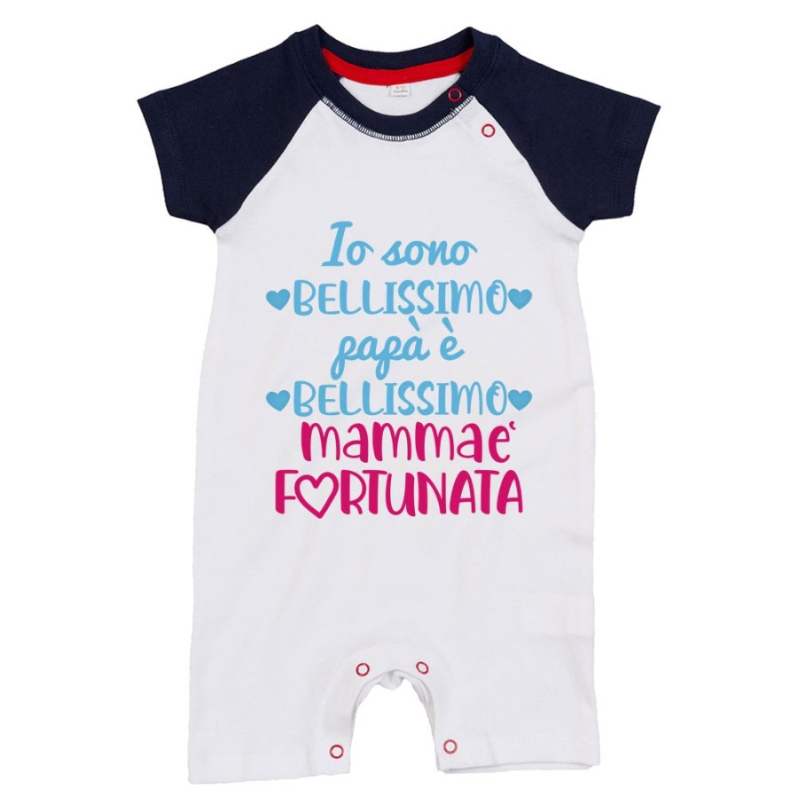 Pagliaccetto neonato io sono bellissimo papà è bellissimo mamma è fortunata Per la mamma