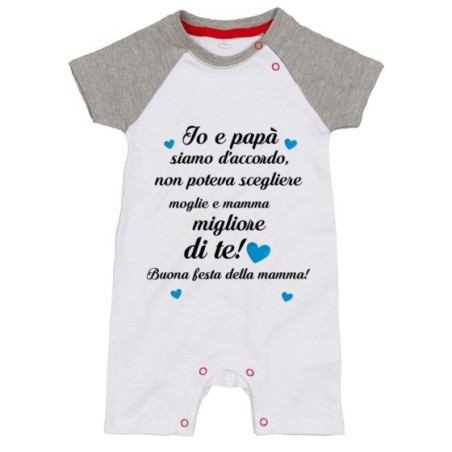 Pagliaccetto neonato papà non poteva scegliere moglie e mamma migliore di te buona festa della mamma Per la mamma