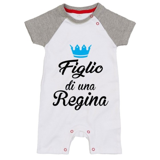Pagliaccetto neonato figlio di una regina figlia di una regina con corona azzurra fucsia Per la mamma