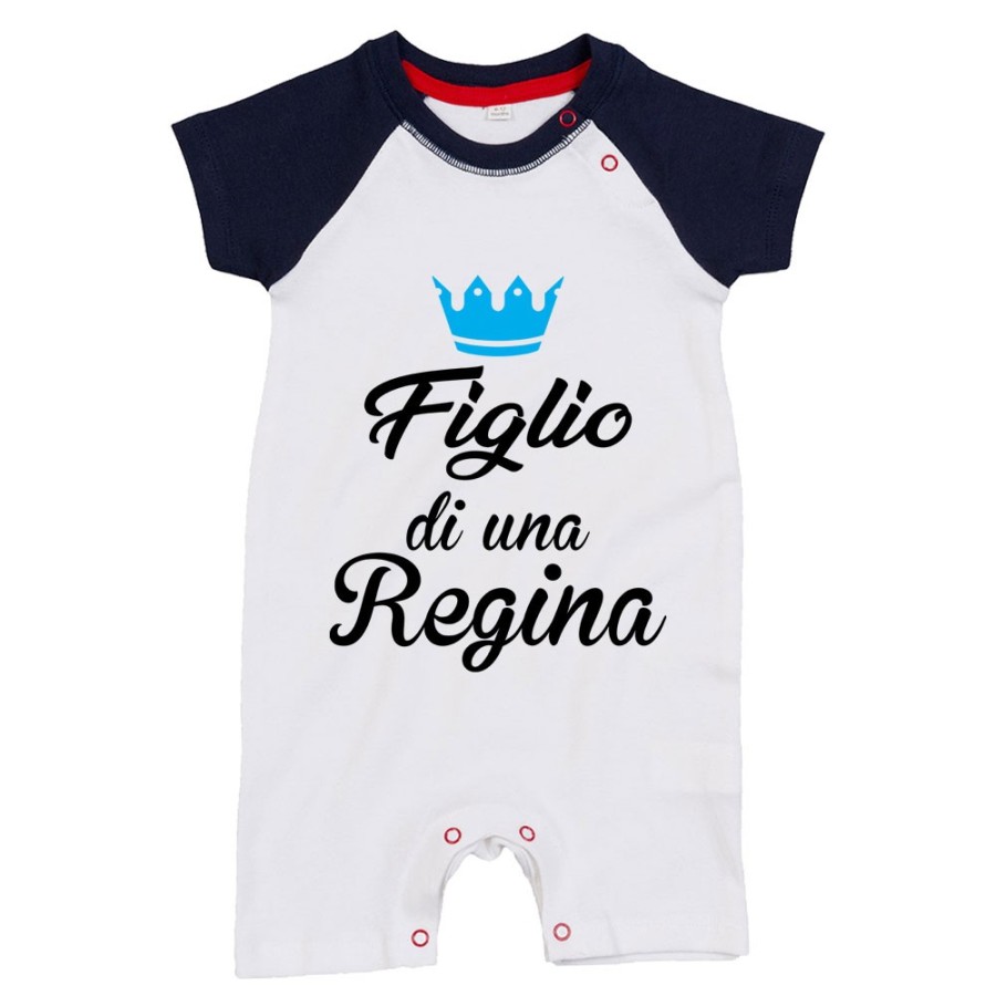 Pagliaccetto neonato figlio di una regina figlia di una regina con corona azzurra fucsia Per la mamma