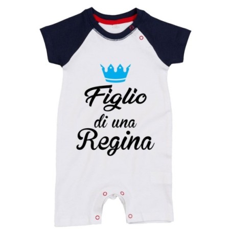 Pagliaccetto neonato figlio di una regina figlia di una regina con corona azzurra fucsia Per la mamma