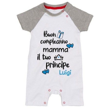 Pagliaccetto neonato personalizzato con nome buon...