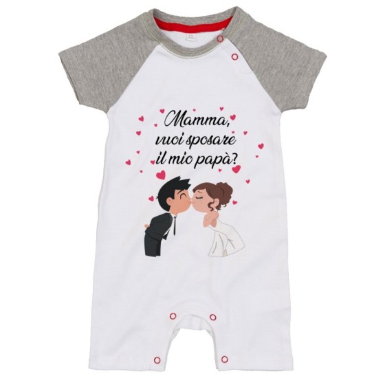 Pagliaccetto neonato mamma vuoi sposare il mio papà abiti da sposi Per la mamma