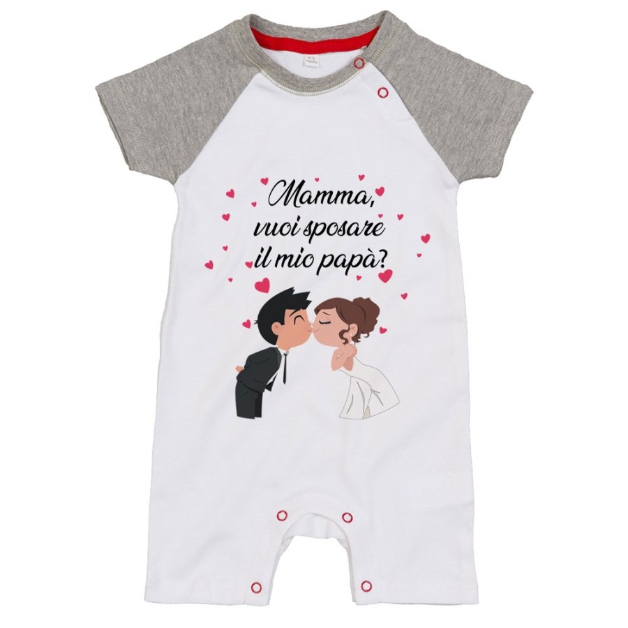 Pagliaccetto neonato mamma vuoi sposare il mio papà abiti da sposi Per la mamma