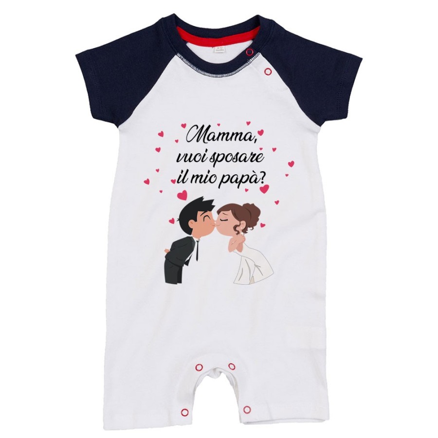 Pagliaccetto neonato mamma vuoi sposare il mio papà abiti da sposi Per la mamma