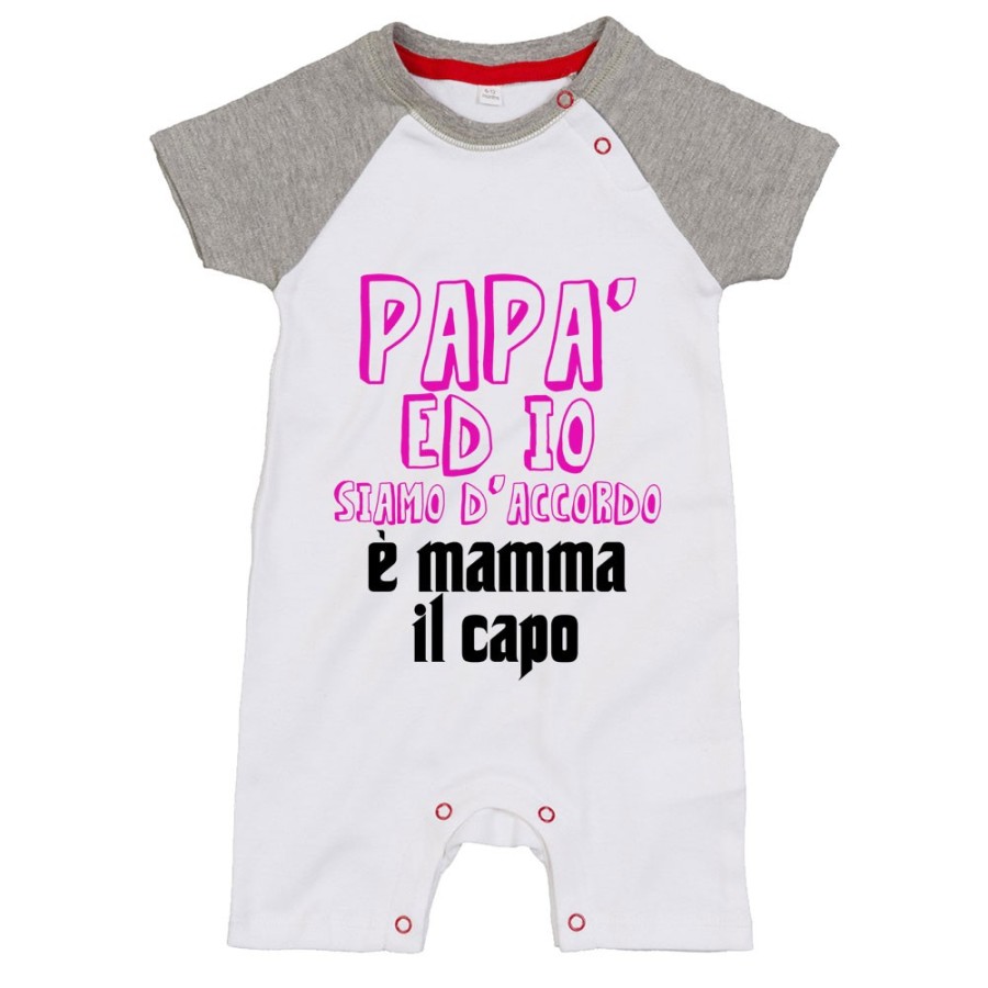 Pagliaccetto neonato papà ed io siamo d'accordo è mamma il capo Per la mamma
