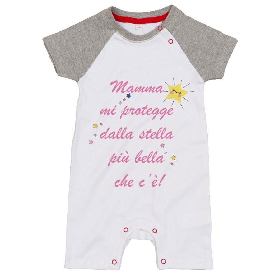 Pagliaccetto neonato mamma mi protegge dalla stella più bella che c'è Per la mamma
