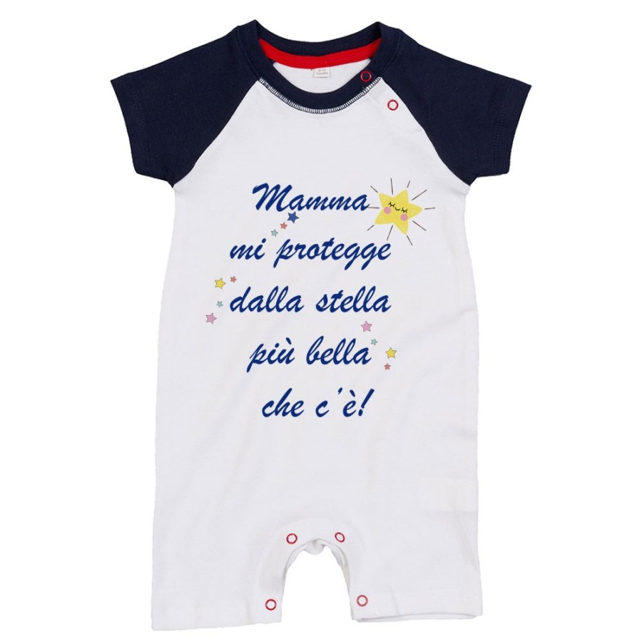 Pagliaccetto neonato mamma mi protegge dalla stella più bella che c'è Per la mamma