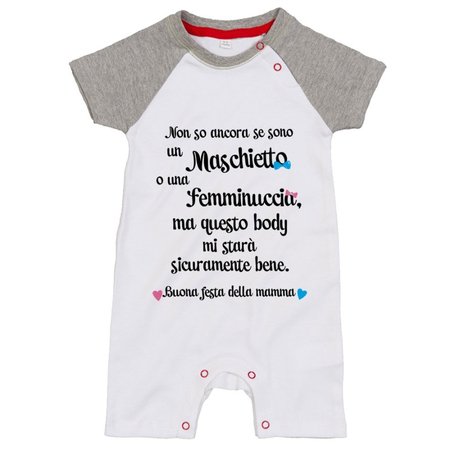 Pagliaccetto neonato non so ancora se sono un maschietto o una femminuccia buona festa della mamma Per la mamma