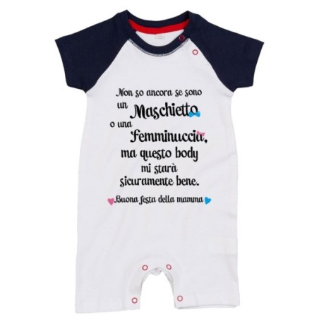 Pagliaccetto neonato non so ancora se sono un maschietto o una femminuccia buona festa della mamma Per la mamma