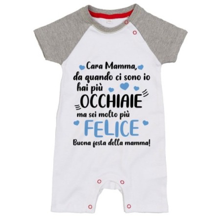 Pagliaccetto neonato mamma da quando ci sono io hai più occhiaie ma sei molto più felice Per la mamma