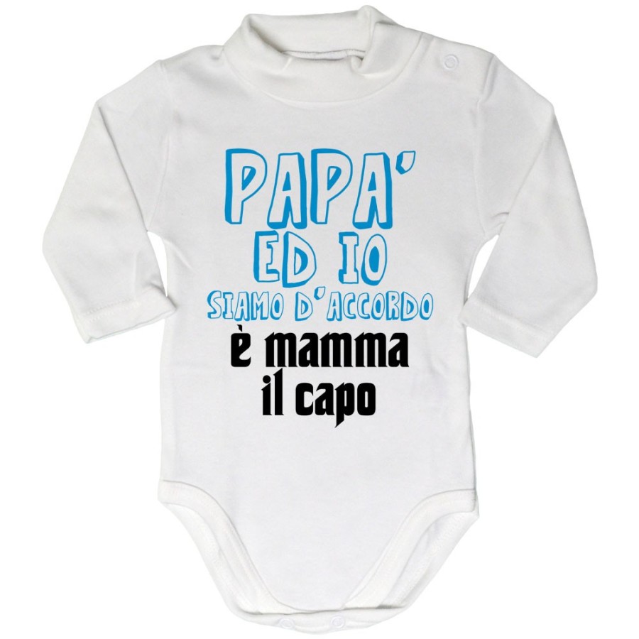 Body lupetto neonato papà ed io siamo d'accordo è mamma il capo Per la mamma