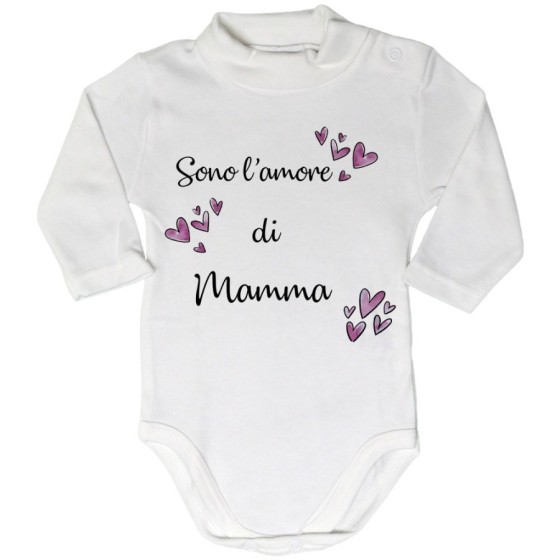 Body lupetto neonato sono l'amore di mamma cuori watercolor Per la mamma