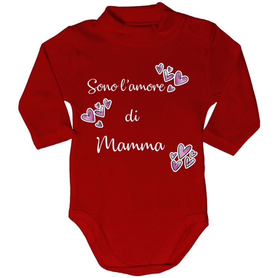 Body lupetto neonato sono l'amore di mamma cuori watercolor Per la mamma