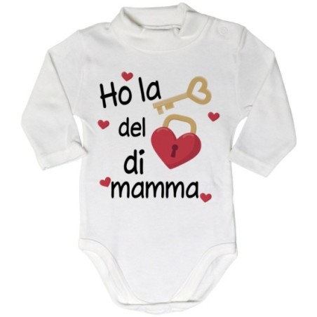 Body lupetto neonato ho la chiave del cuore di mamma