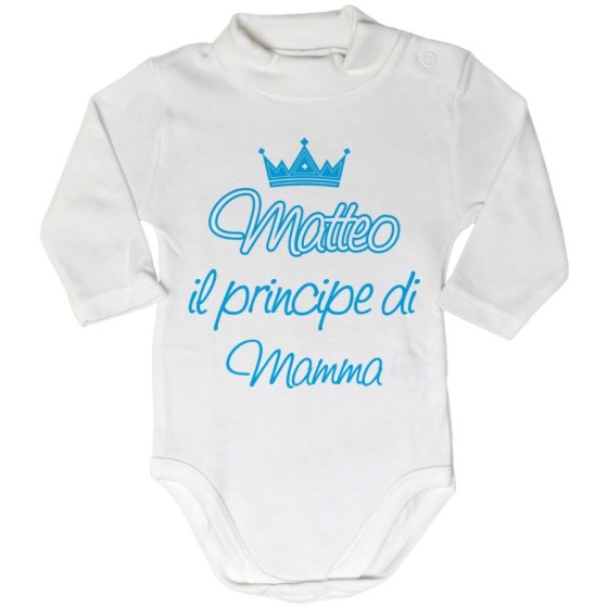 Body lupetto neonato personalizzato con nome il principe di mamma la principessa di mamma e corona Per la mamma