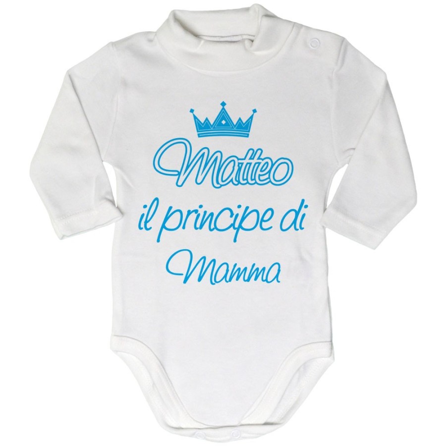 Body lupetto neonato personalizzato con nome il principe di mamma la principessa di mamma e corona Per la mamma