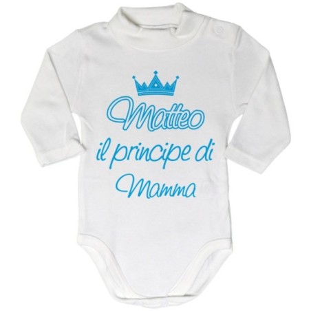 Body lupetto neonato personalizzato con nome il principe...