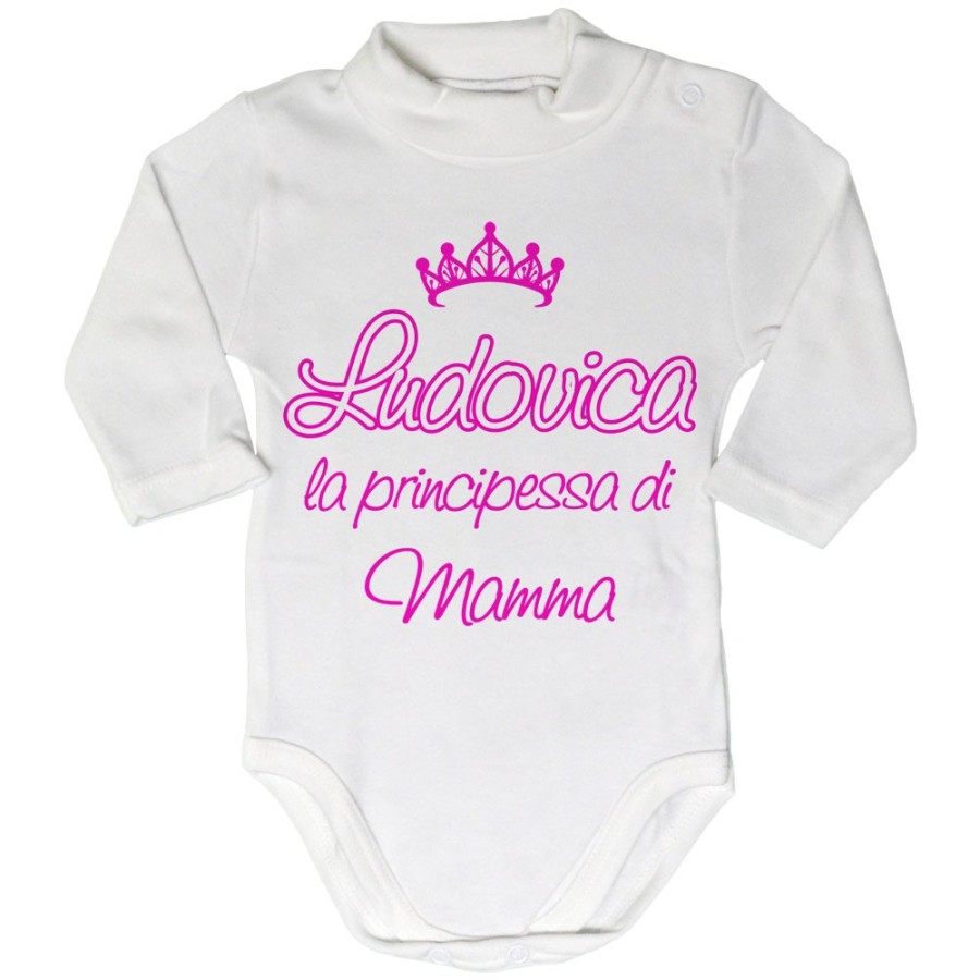 Body lupetto neonato personalizzato con nome il principe di mamma la principessa di mamma e corona Per la mamma
