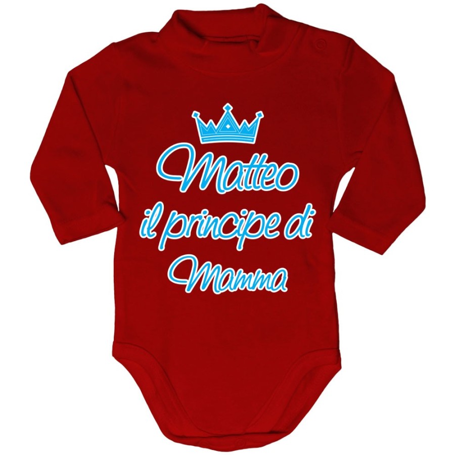 Body lupetto neonato personalizzato con nome il principe di mamma la principessa di mamma e corona Per la mamma