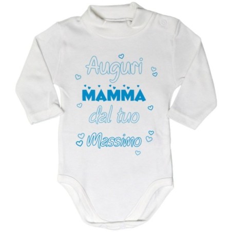 Body lupetto neonata personalizzato con nome auguri mamma dalla tua Per la mamma