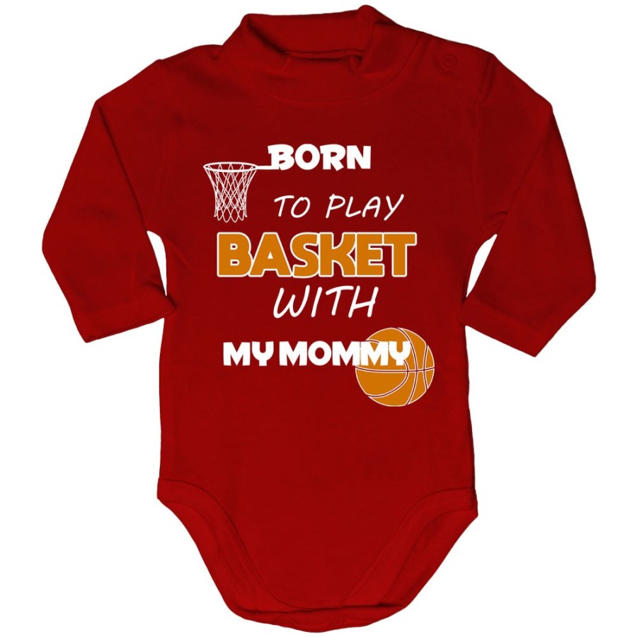 Body lupetto neonato born to play basket with my mommy Per la mamma