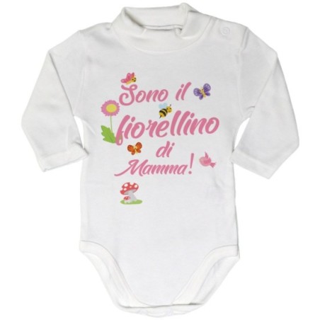 Body lupetto neonato sono il fiorellino di mamma