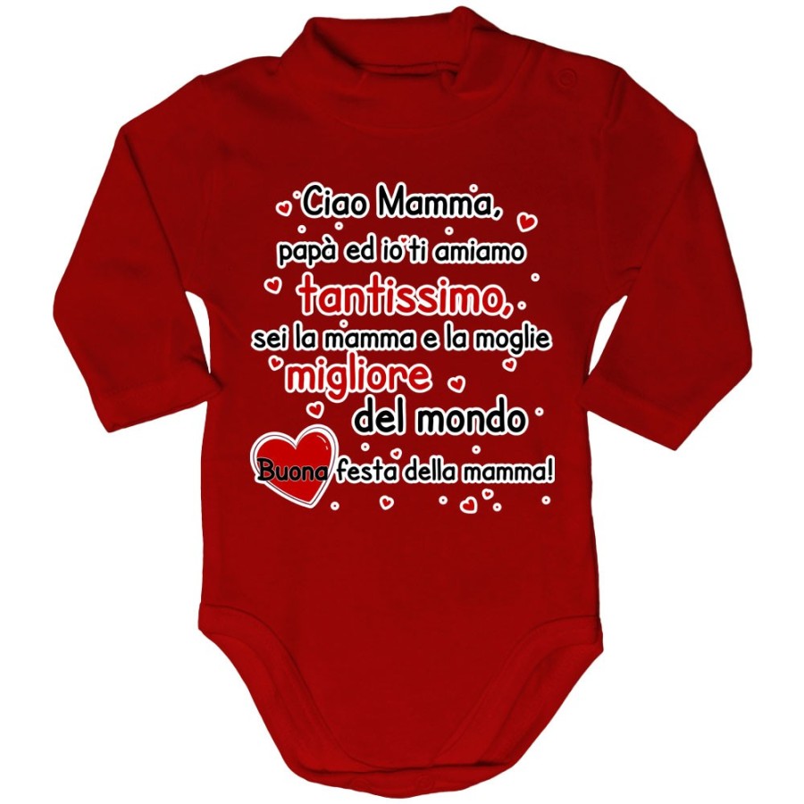 Body lupetto mamma papà ed io ti amiamo tantissimo sei la migliore al mondo buona festa della mamma Per la mamma
