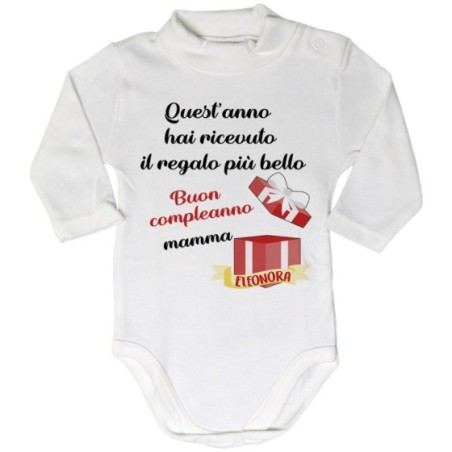 Body lupetto personalizzato con nome mamma quest'anno hai ricevuto il regalo di compleanno più bello Per la mamma