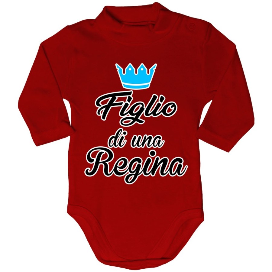 Body lupetto neonato figlio di una regina figlia di una regina con corona azzurra fucsia Per la mamma
