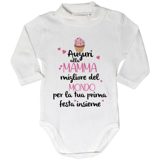 Body lupetto neonato zeppola auguri al mamma migliore del mondo per la tua prima festa insieme Per la mamma