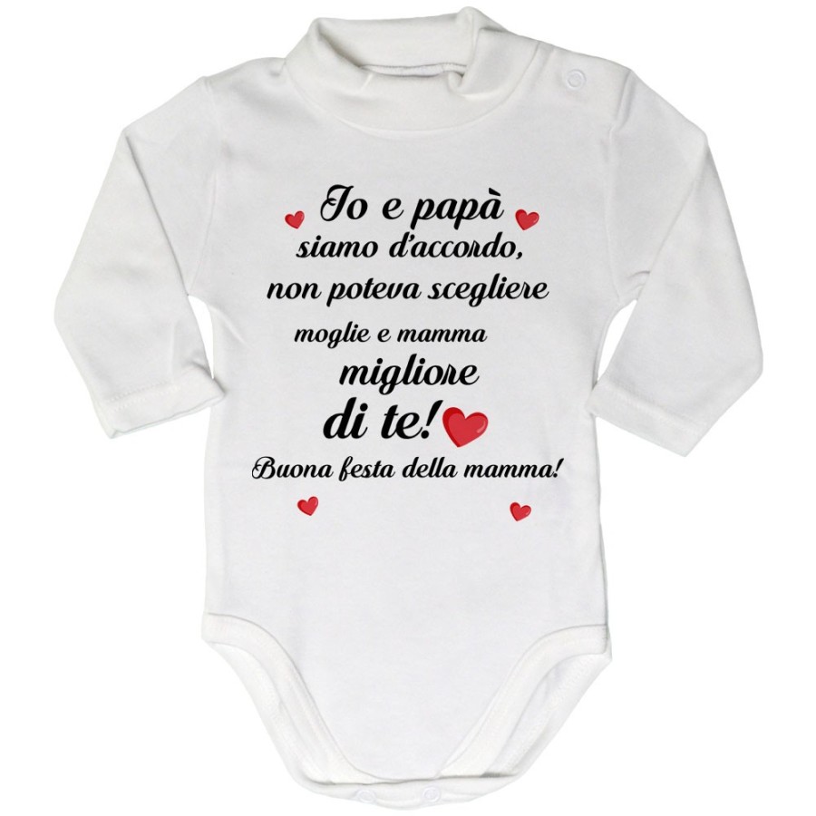 Body lupetto neonato papà non poteva scegliere moglie e mamma migliore di te buona festa della mamma Per la mamma