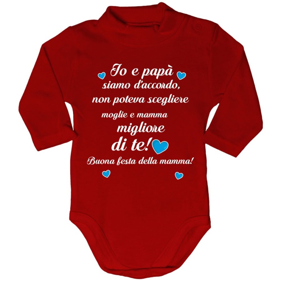 Body lupetto neonato papà non poteva scegliere moglie e mamma migliore di te buona festa della mamma Per la mamma