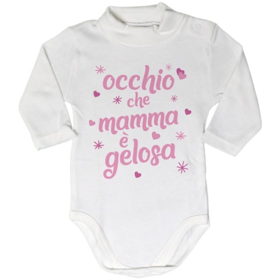 Body lupetto neonato occhio che mamma è gelosa con cuori e stelle Per la mamma