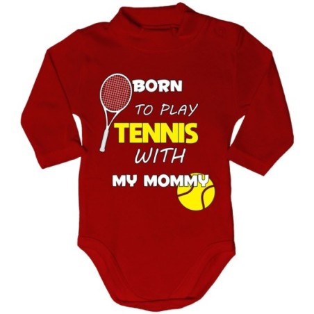 Body lupetto neonato born to play tennis with my mommy Per la mamma