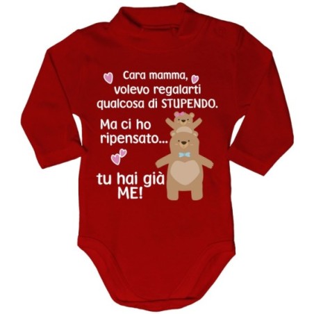 Body lupetto neonato mamma volevo regalarti qualcosa di stupendo ma tu hai già me Per la mamma