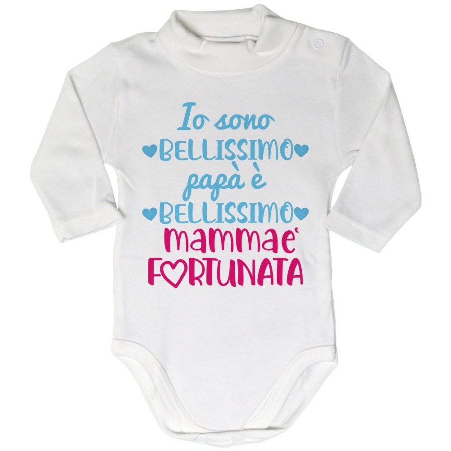 Body lupetto neonato io sono bellissimo papà è bellissimo mamma è fortunata Per la mamma