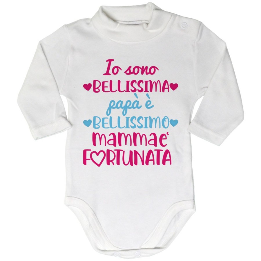 Body lupetto neonato io sono bellissimo papà è bellissimo mamma è fortunata Per la mamma