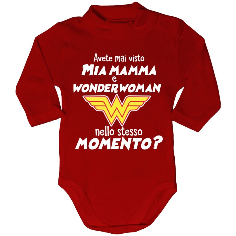 Body lupetto neonato avete mai visto mio mamma e wonderwoman nello stesso momento? Per la mamma