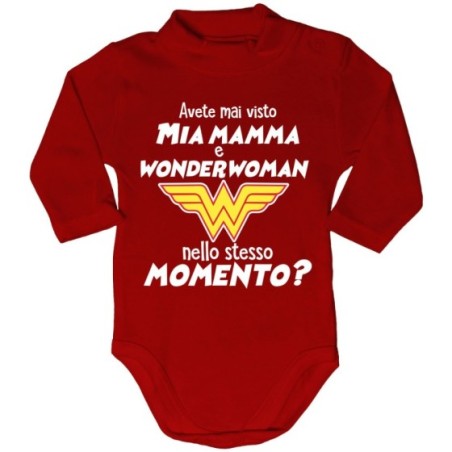 Body lupetto neonato avete mai visto mio mamma e wonderwoman nello stesso momento? Per la mamma